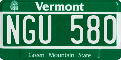 VT license plate NGU580