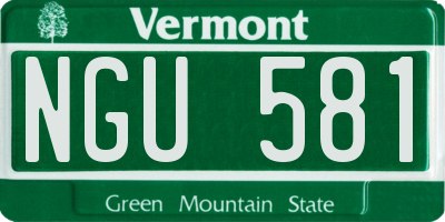VT license plate NGU581