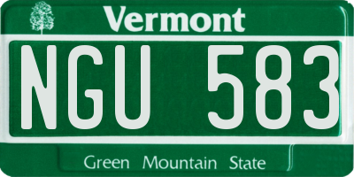VT license plate NGU583