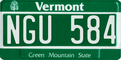 VT license plate NGU584