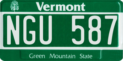 VT license plate NGU587