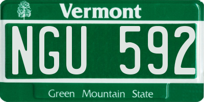 VT license plate NGU592
