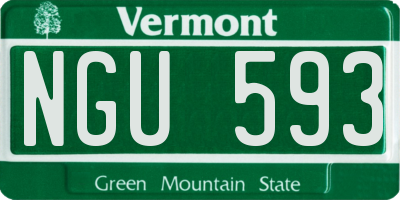 VT license plate NGU593