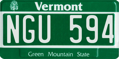 VT license plate NGU594
