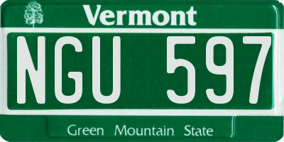 VT license plate NGU597