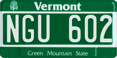 VT license plate NGU602