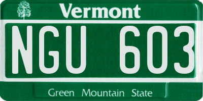VT license plate NGU603