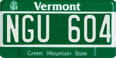 VT license plate NGU604