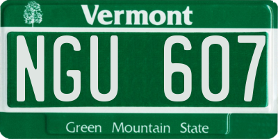 VT license plate NGU607
