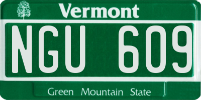 VT license plate NGU609