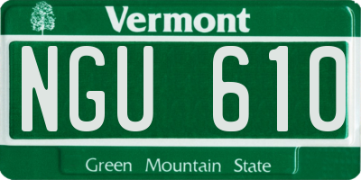 VT license plate NGU610