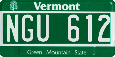 VT license plate NGU612