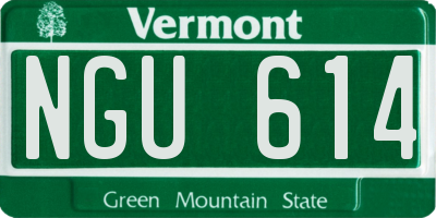 VT license plate NGU614