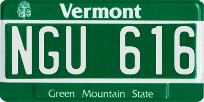 VT license plate NGU616