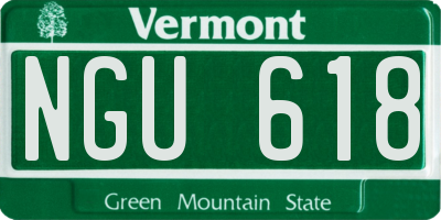 VT license plate NGU618