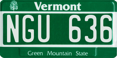 VT license plate NGU636