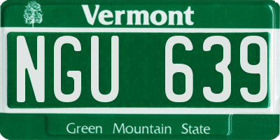 VT license plate NGU639