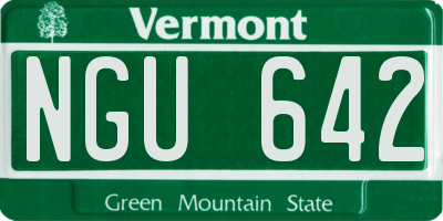 VT license plate NGU642