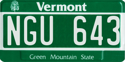 VT license plate NGU643