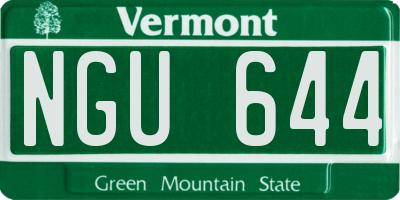 VT license plate NGU644