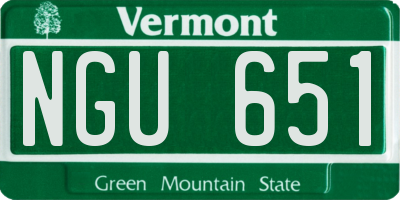 VT license plate NGU651