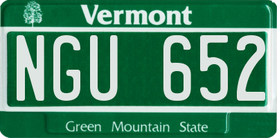 VT license plate NGU652