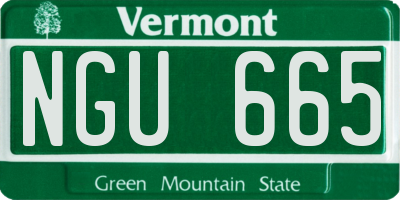VT license plate NGU665