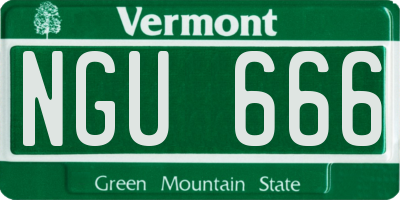 VT license plate NGU666