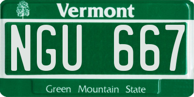 VT license plate NGU667