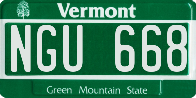 VT license plate NGU668