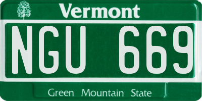 VT license plate NGU669