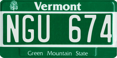 VT license plate NGU674