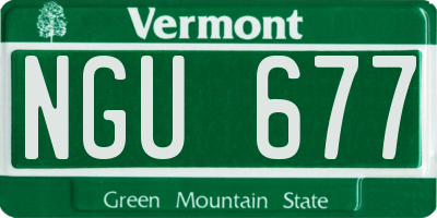 VT license plate NGU677