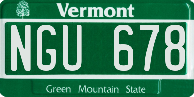 VT license plate NGU678