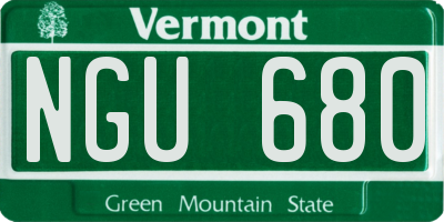 VT license plate NGU680