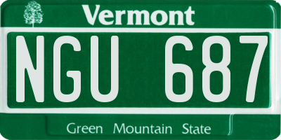 VT license plate NGU687