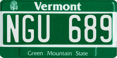 VT license plate NGU689