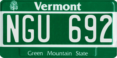 VT license plate NGU692