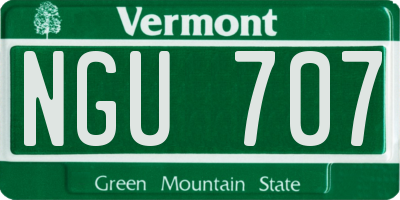 VT license plate NGU707