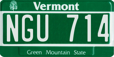 VT license plate NGU714
