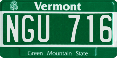 VT license plate NGU716