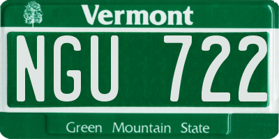 VT license plate NGU722