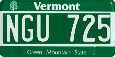 VT license plate NGU725