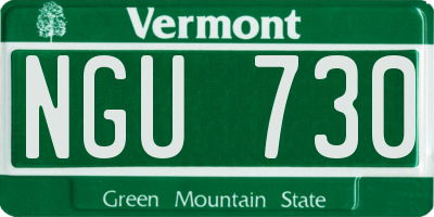 VT license plate NGU730