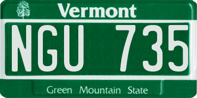 VT license plate NGU735