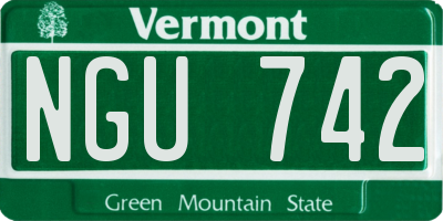 VT license plate NGU742