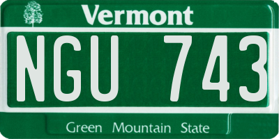 VT license plate NGU743