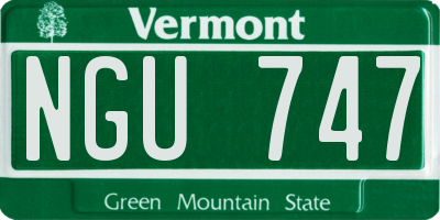 VT license plate NGU747