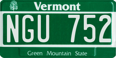 VT license plate NGU752