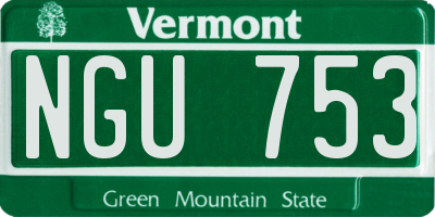 VT license plate NGU753